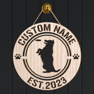 Dog Paw Custom Wood Sign, Personalized Wooden Name Signs, Doghouse Wooden Christmas Tree Decorations, Wall Art, Wood Wall Decor - Necklacespring